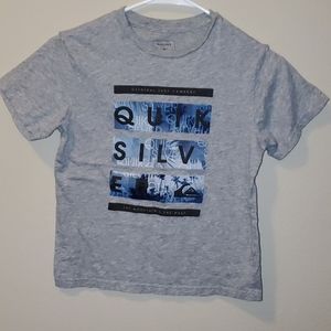 Quiksilver Boys Gray Heather Tee with Blue Graphic